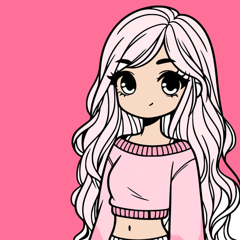 girl with long hair and a crop top with a sweater