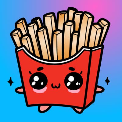 a cute. french fries