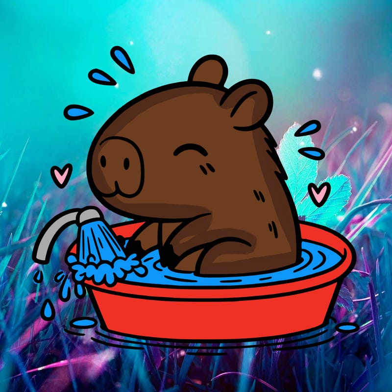 capybara taking a bath