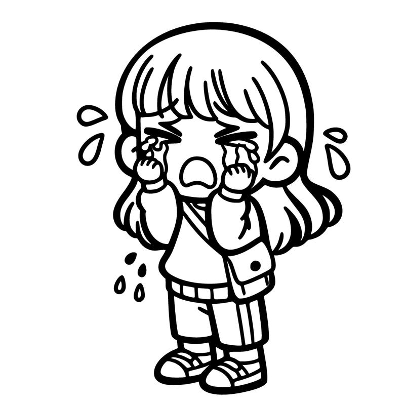 a girl crying