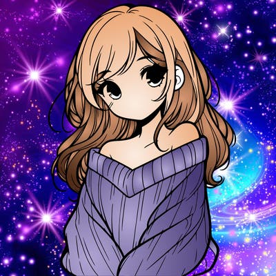 shy pretty girl wearing a sweater that is falling off one shoulder portrait