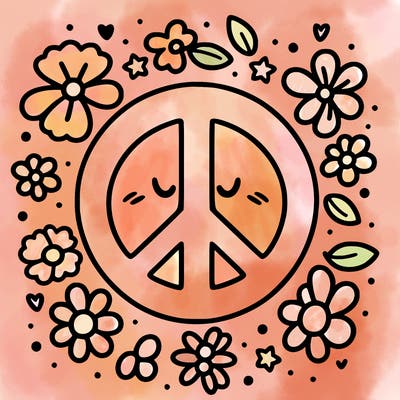 make a peace sign that’s cute with flowers in the background
