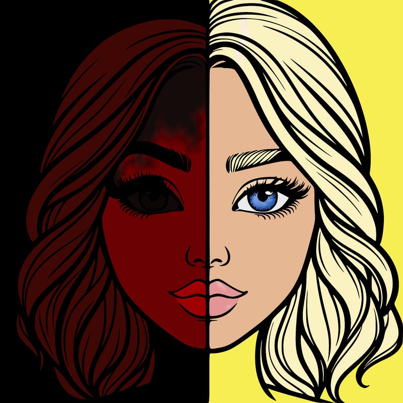 realistic girl split half