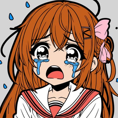 anime girl crying