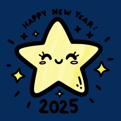 happy new year 2025 star wish