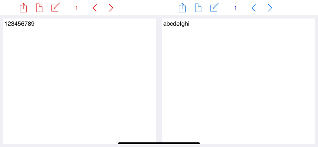 Dual WordPad interface featuring two side-by-side note-taking panels for simultaneous editing.