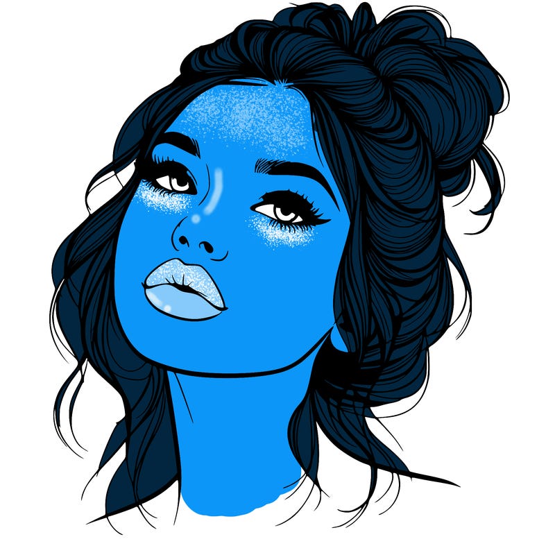 realistic girl with lips and hair up