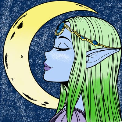 a realistic moon elf