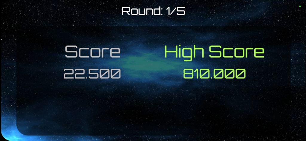 Universe Solitaire - Score and high score screen in Universe Solitaire featuring a cosmic space background