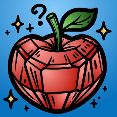 very shiny crystal apple