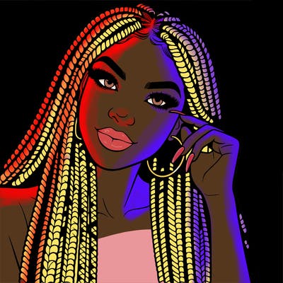 beautiful woman with box braids