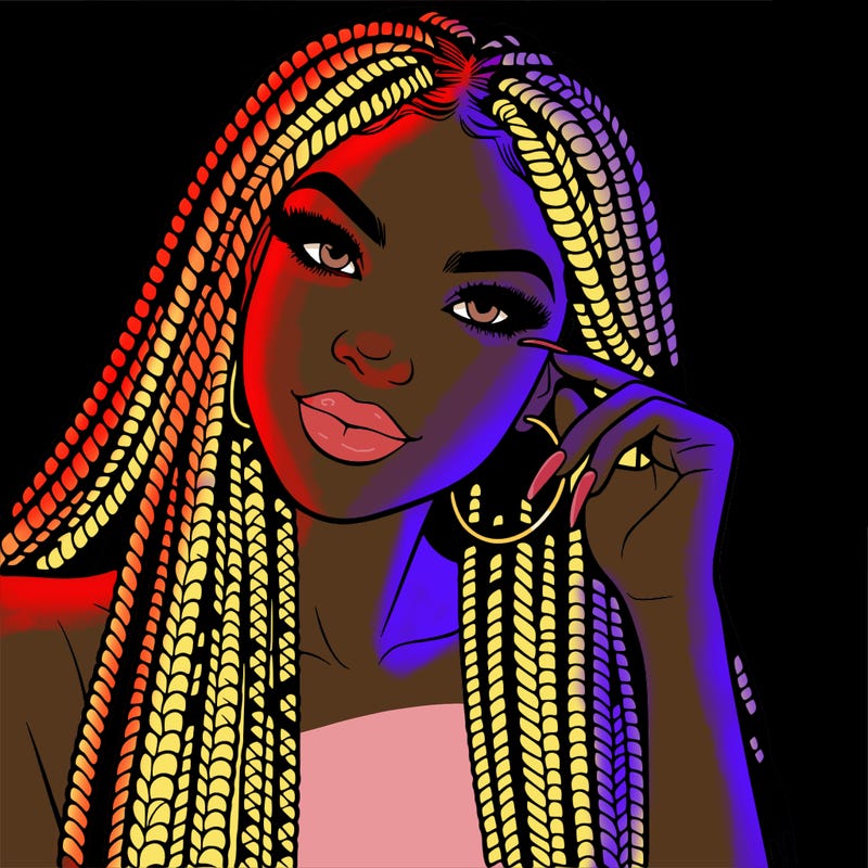 beautiful woman with box braids