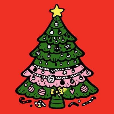 christmas tree with lots of details