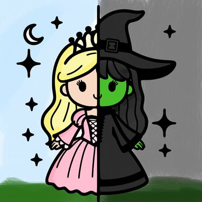split princess and witch