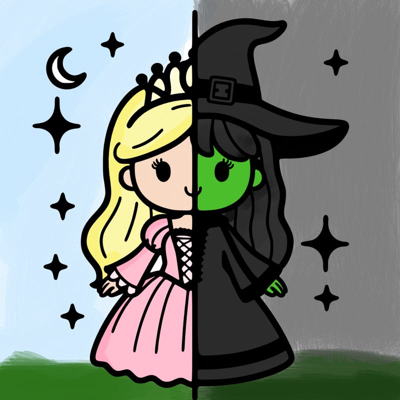 split princess and witch