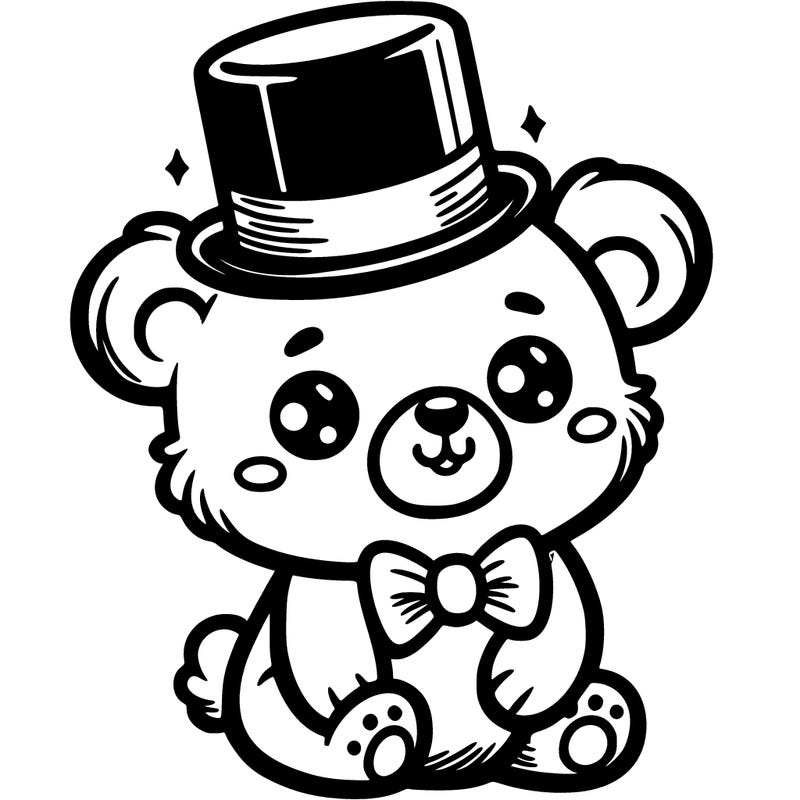 baby bear with top hat