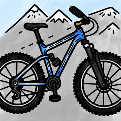 mountain bike with thin lines
