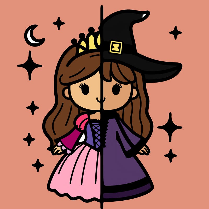 split princess and witch
