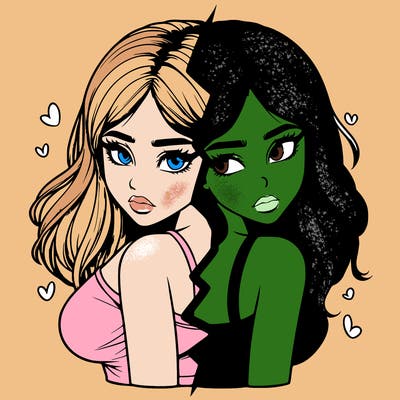 realistic girl split