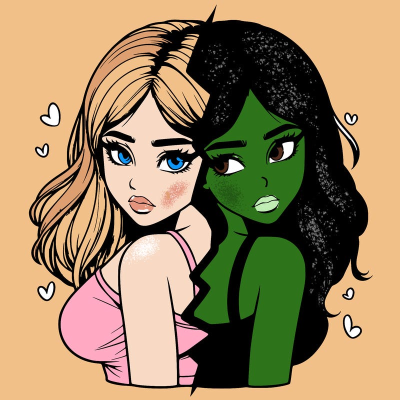 realistic girl split