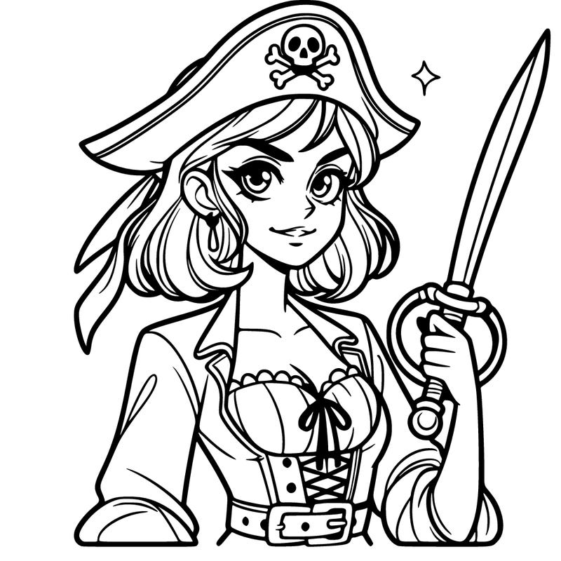 female pirate with a sword