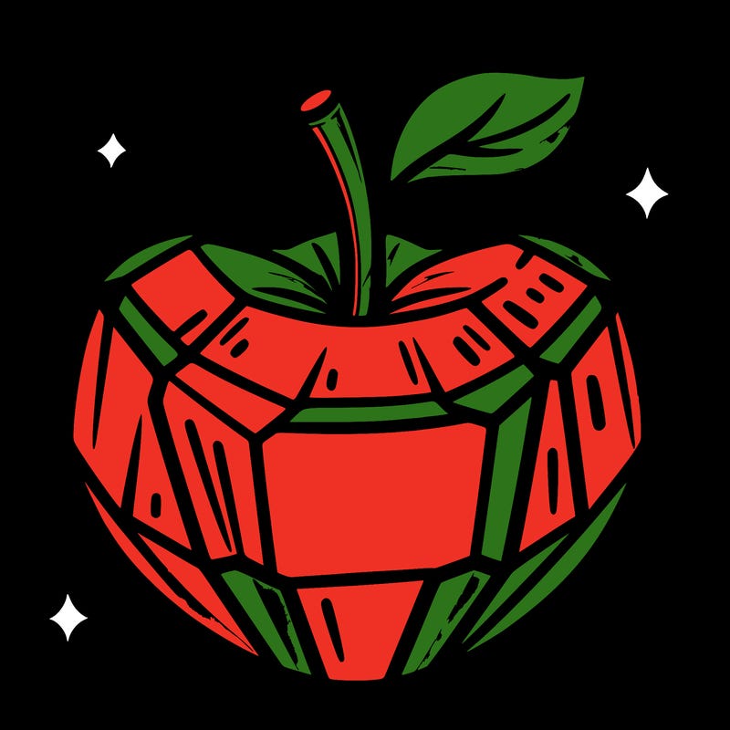 very shiny crystal apple