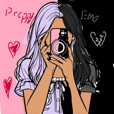 a realistic girl holding her phone taking pictures