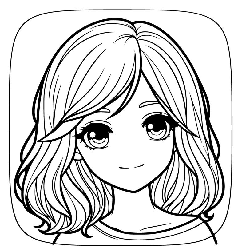 a realistic girl with shoulder length hair