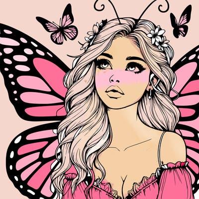 butterfly fairy realistic girl