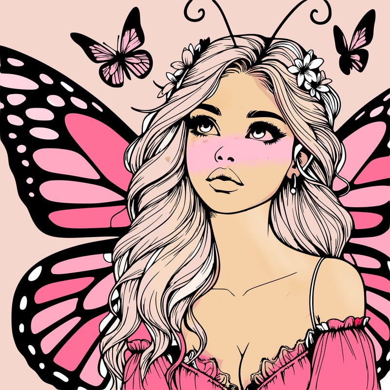 butterfly fairy realistic girl