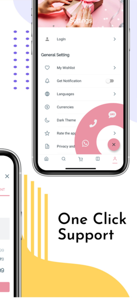 Indidecor - 고객 서비스를 위한 Indidecor 앱 설정 메뉴 및 원클릭 지원 기능
