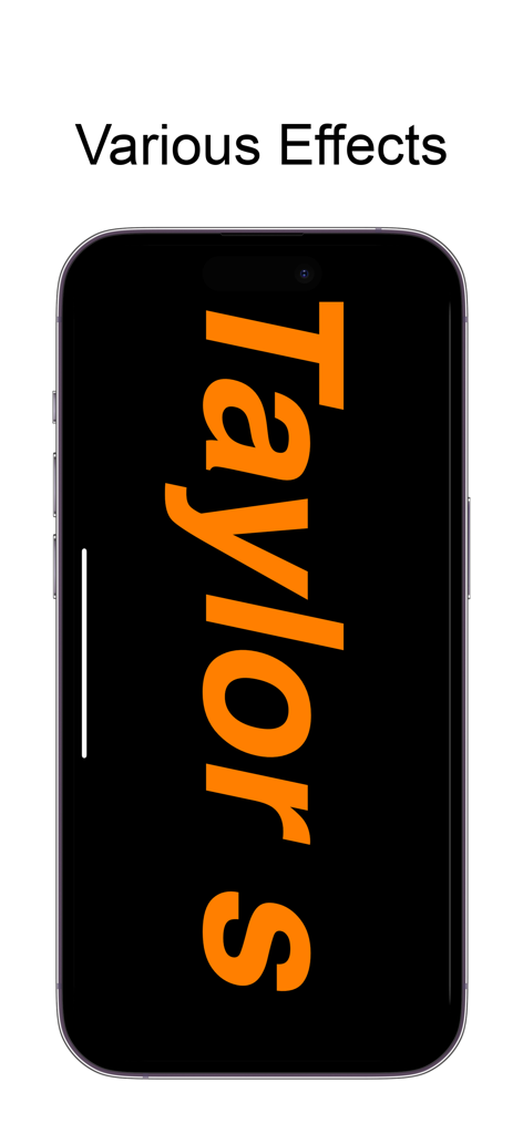 led banner scrolling text led - iPhone mostrando varios efectos de banner LED con texto naranja vertical grande sobre fondo negro