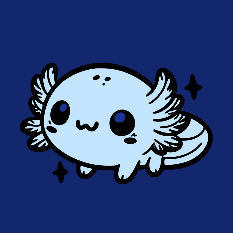 cute easy baby axolotl
