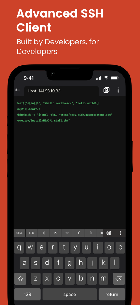 Terminal - SFTP & SSH Client - A professional terminal interface on an iPhone for managing SSH and SFTP connections
