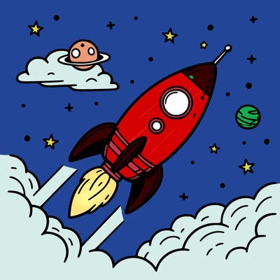 rocket in space