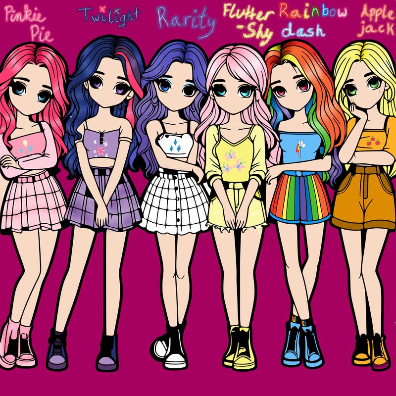 a group of girls realistic