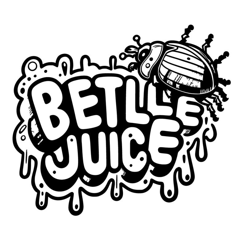 beetle juice bubble letters