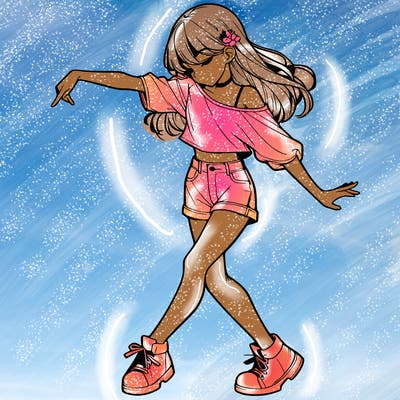 realistic girl danceing