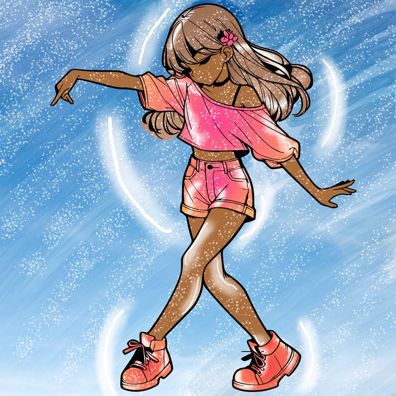 realistic girl danceing