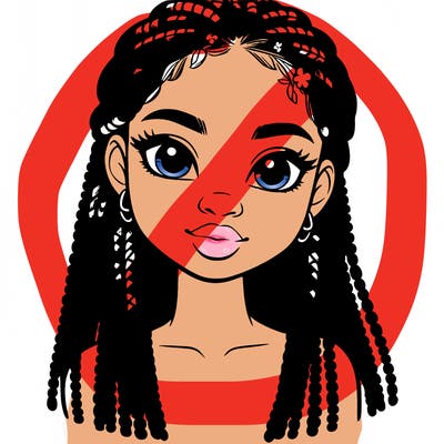 a realistic black girl with braids