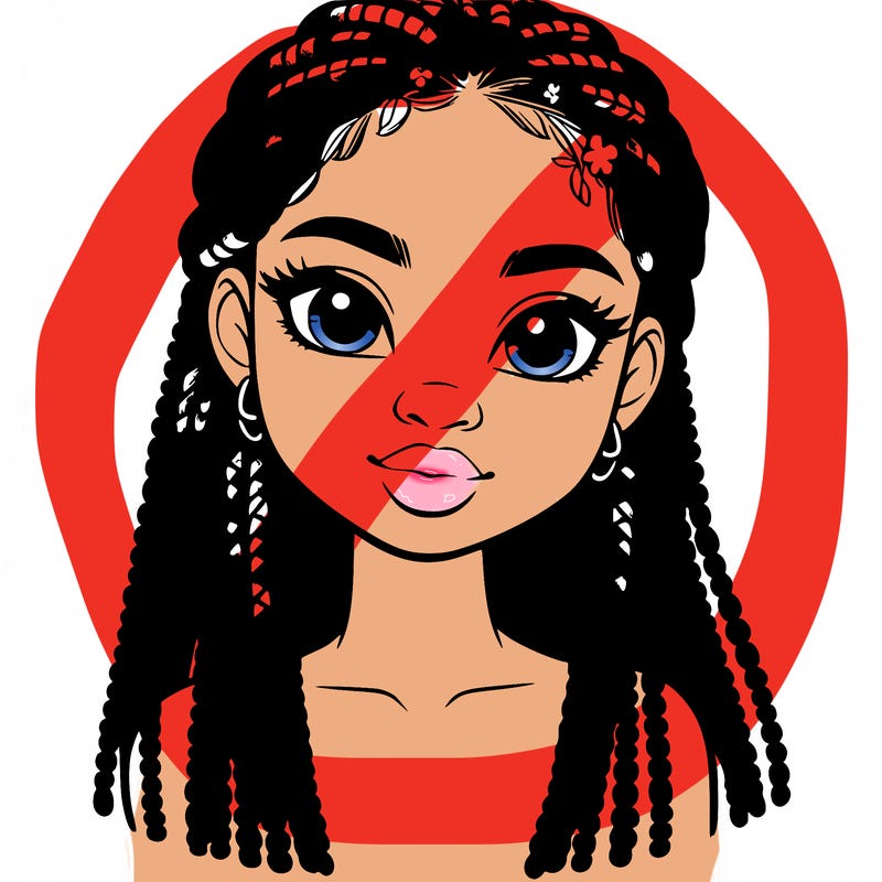 a realistic black girl with braids