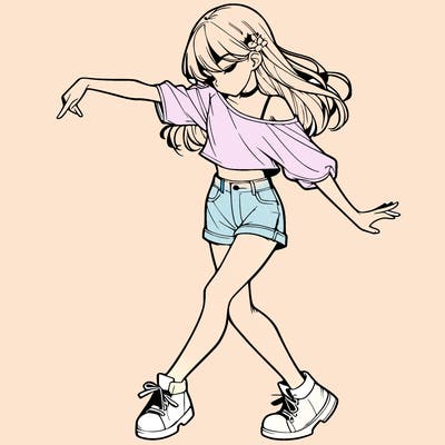 realistic girl danceing