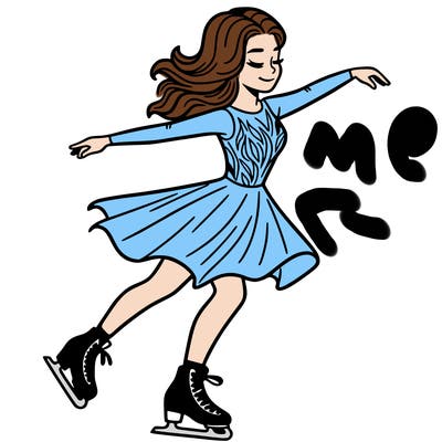 woman figure skating in dress