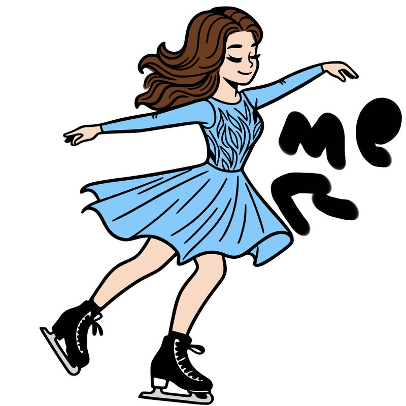 woman figure skating in dress
