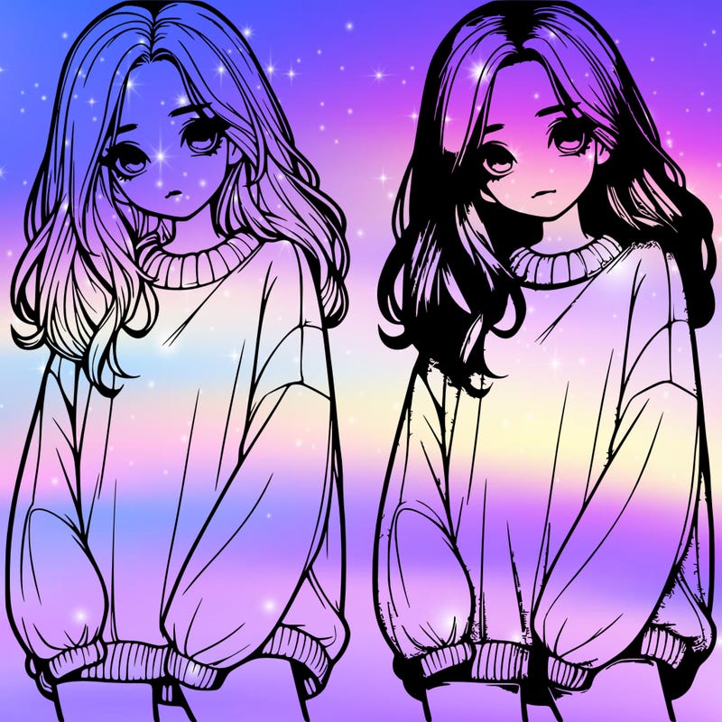 realistic girl with baggy sweater