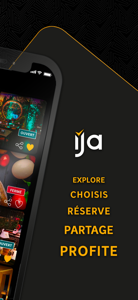 Ija mobile app interface for discovering and booking social lifestyle activities