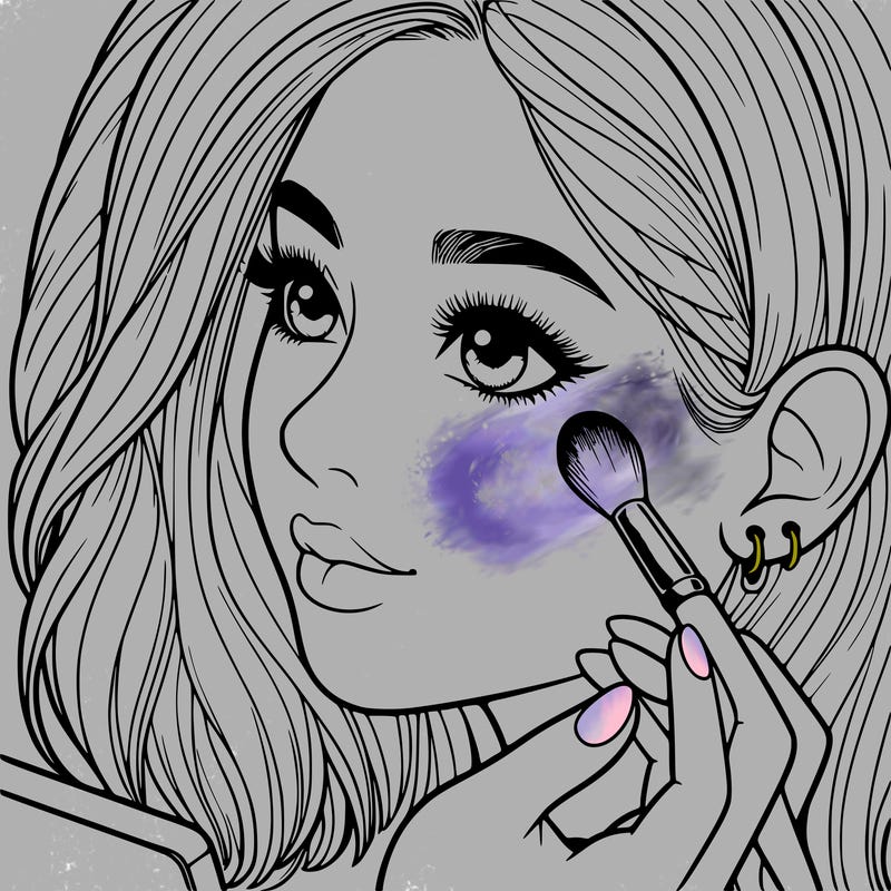 a realistic girl doing her makeup