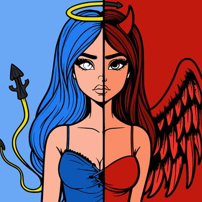 devil vs angel realistic girl