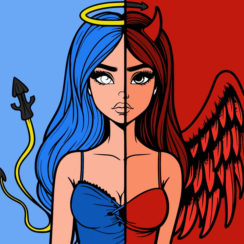 devil vs angel realistic girl