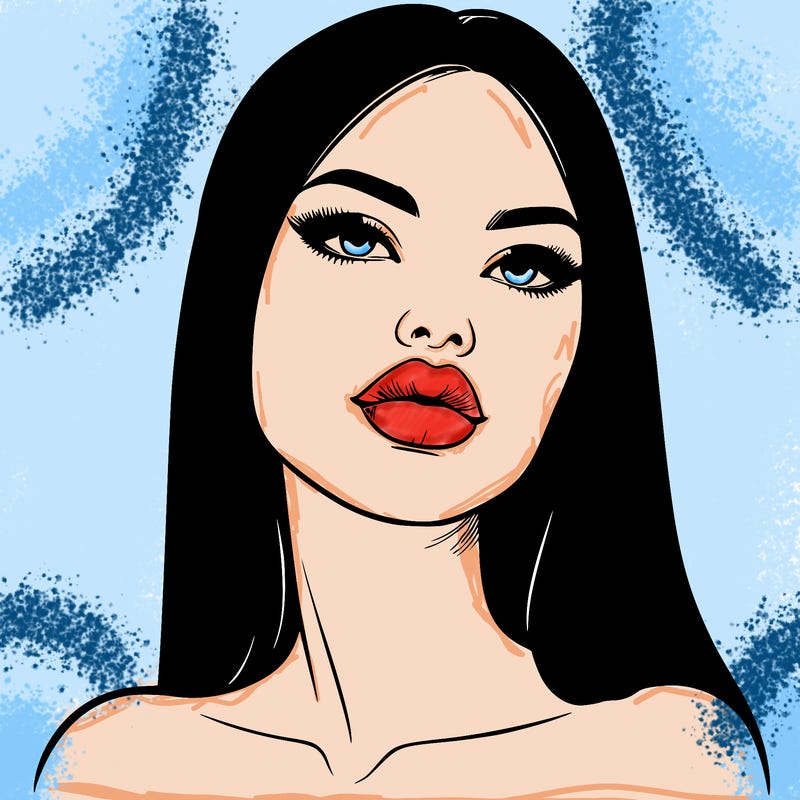 realistic woman with full lips